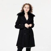 Новое модное зимнее пальто с меховым воротником для девочек